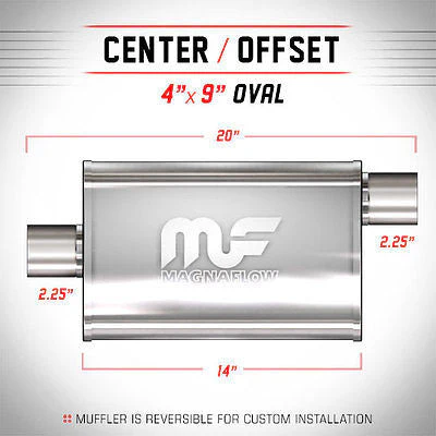 Universal Muffler/Silencer 2.25 C/O Oval 4x9 x 14 | #14325 | MagnaFlow