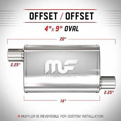 Universal Muffler/Silencer 2.25 O/O Oval 4x9 x 14 | #14335 | MagnaFlow