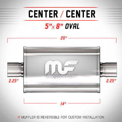 Universal Muffler Silencer 2.25 C/C Oval 5 x 8 x 14 12215 | MagnaFlow