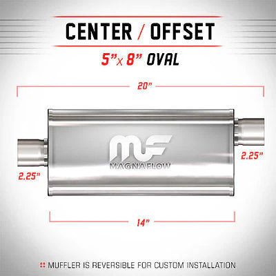 Universal Muffler/Silencer 2.25 C/O Oval 5x8 x 14 | #12225 | MagnaFlow