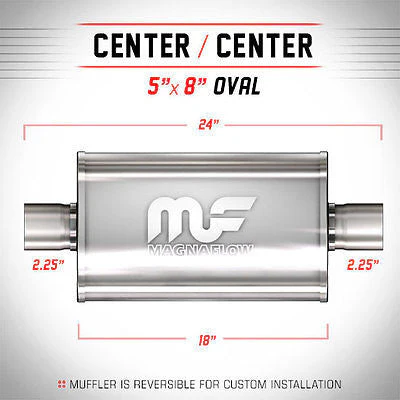Universal Muffler/Silencer 2.25 C/C Oval 5x8 x 18 | #12245 | MagnaFlow