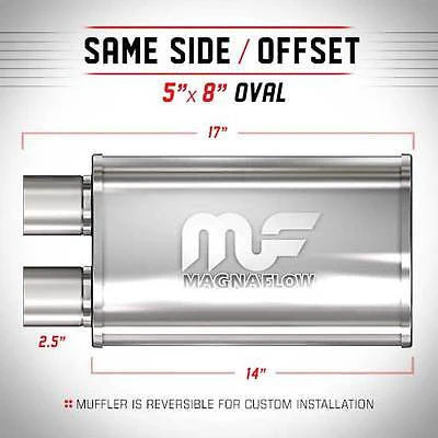 Universal Muffler/Silencer 2.5 O/OSE Oval 5x8 x 14 | #14210 | MagnaFlow