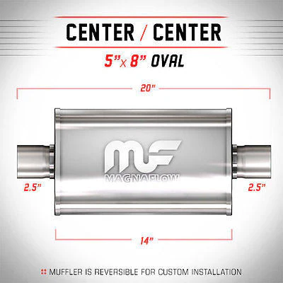 Universal Muffler/Silencer 2.5 C/C Oval 5x8 x 14 | #14216 | MagnaFlow