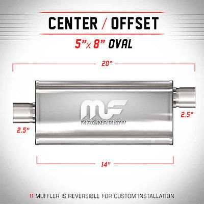Universal Muffler Silencer 2.5 C/O Oval 5 x 8 x 14 12226 | MagnaFlow