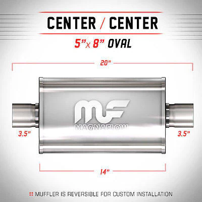 Universal Muffler/Silencer 3.5 C/C Oval 5x8 x 14 | #14151 | MagnaFlow