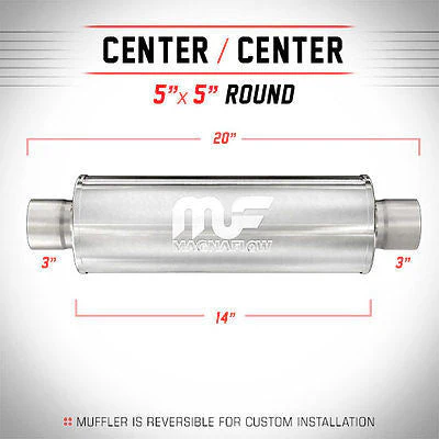 Universal Muffler/Silencer 3 C/C Round 5 x 14 | #14867 | MagnaFlow