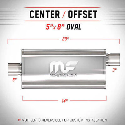 Universal Muffler Silencer 3 C/O Oval 5 x 8 x 14 12229 | MagnaFlow