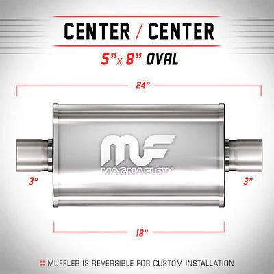 Universal Muffler/Silencer 3 C/C Oval 5x8 x 18 | #12249 | MagnaFlow
