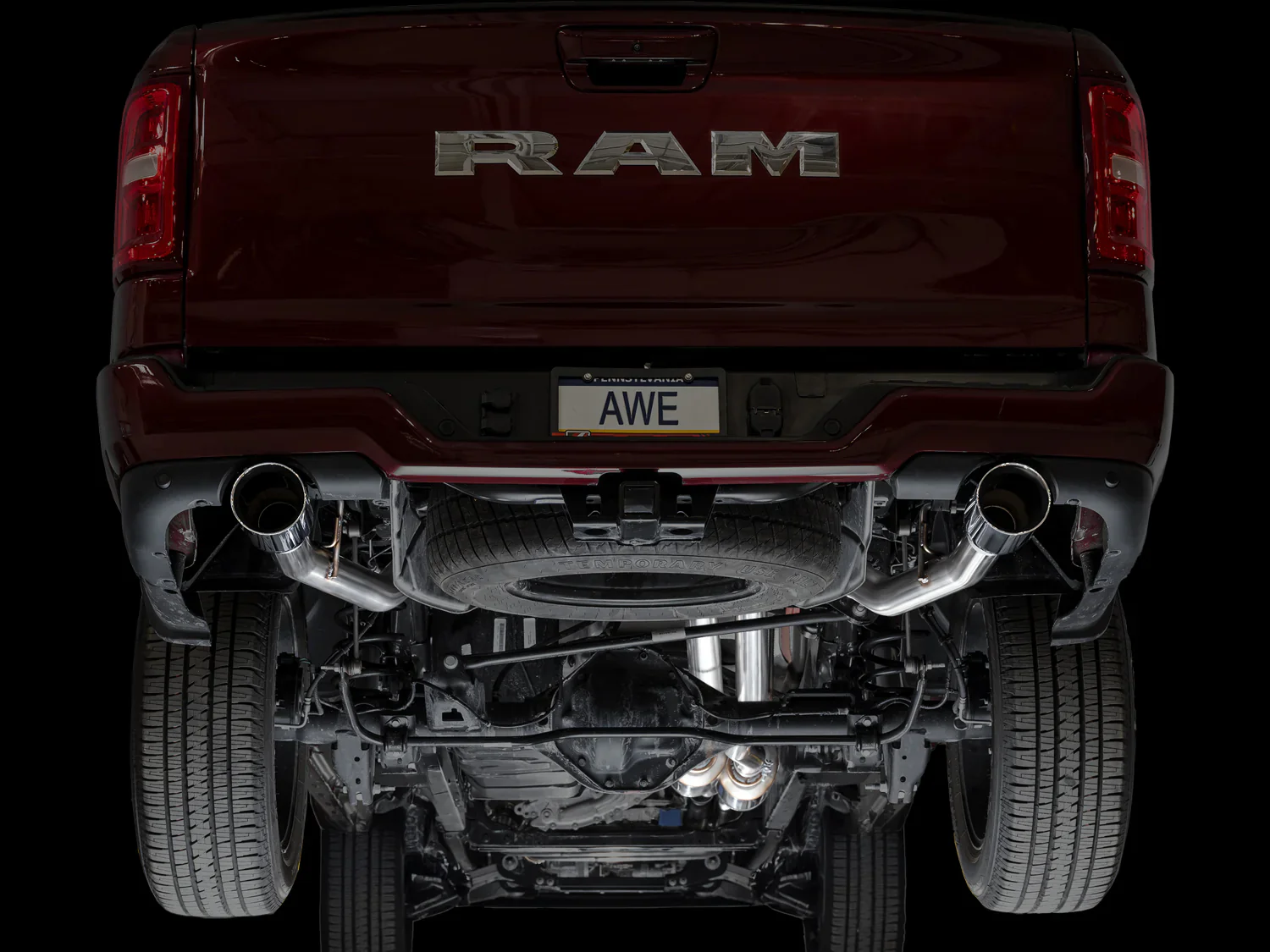 0FG True Dual Cat-Back (Chrome Silver Tips) for RAM 1500 3.0TT 2025+ | #3015-32530 | AWE Tuning - Image 8