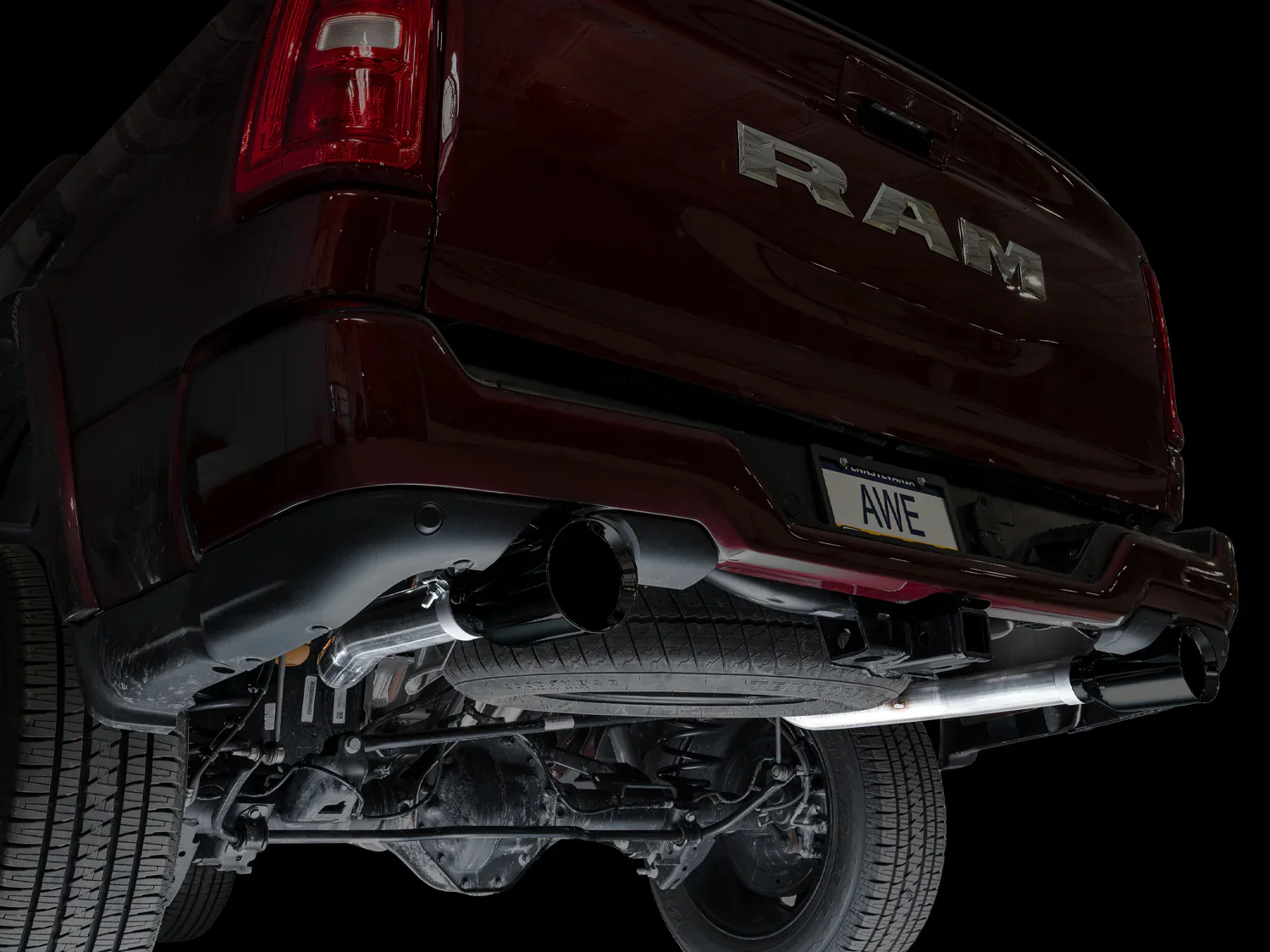 0FG True Dual Cat-Back (Diamond Black Tips) for RAM 1500 3.0TT 2025+ | #3015-33530 | AWE Tuning - Image 12