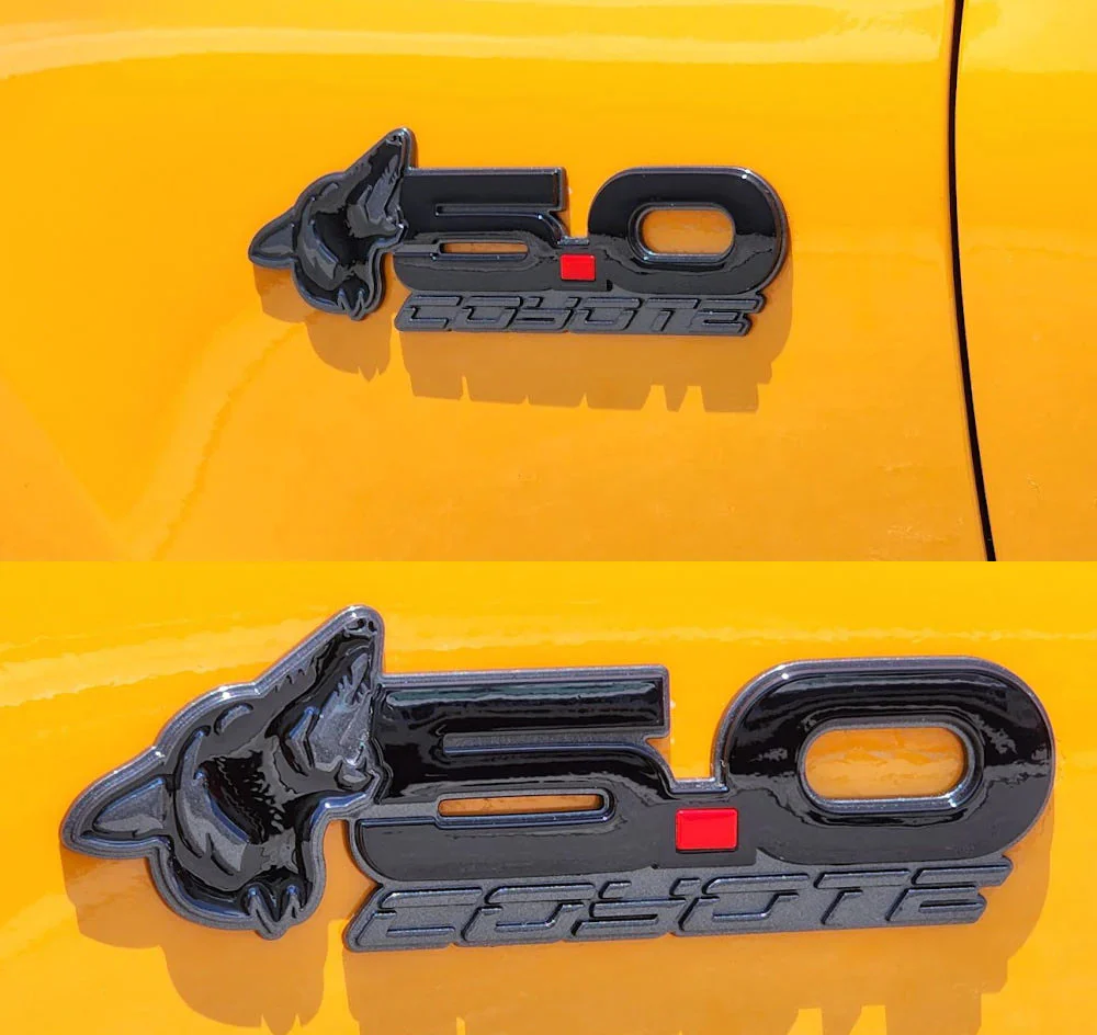 Howling Coyote S550 Style 5.0L Wing Emblems for Mustang 2015-23 & 2024+ | #85101-11 | AMP - Image 3