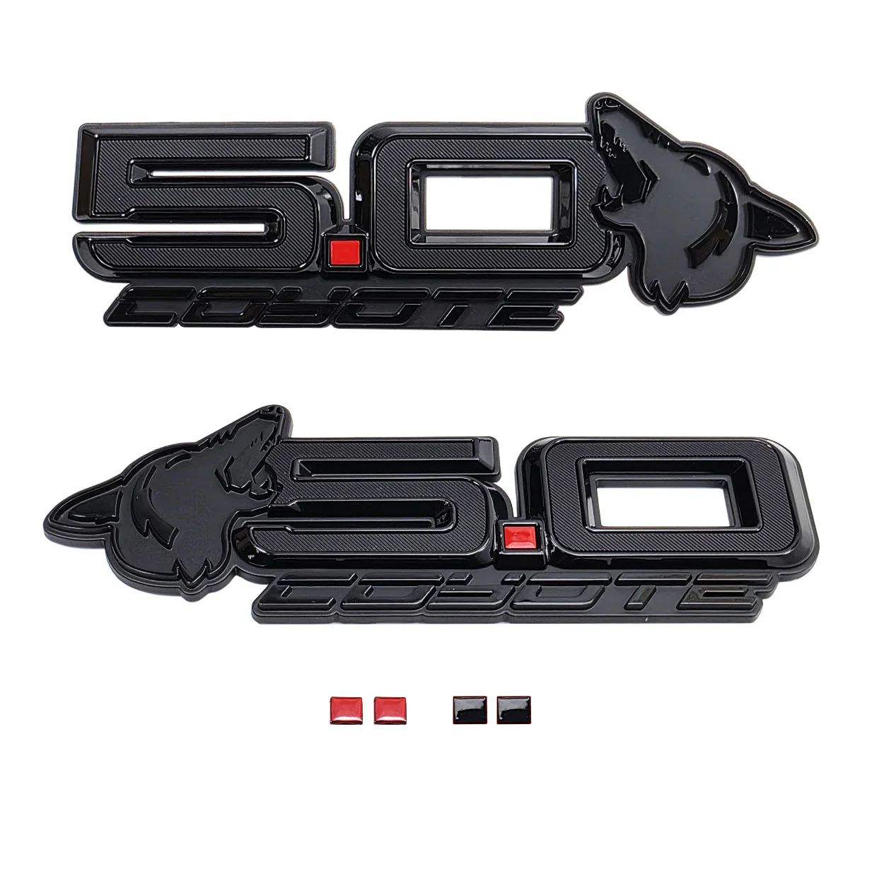 Howling Coyote S650 Style 5.0L Wing Emblems for Mustang 2015-23 & 2024+ | #85108-001 | AMP - Image 2