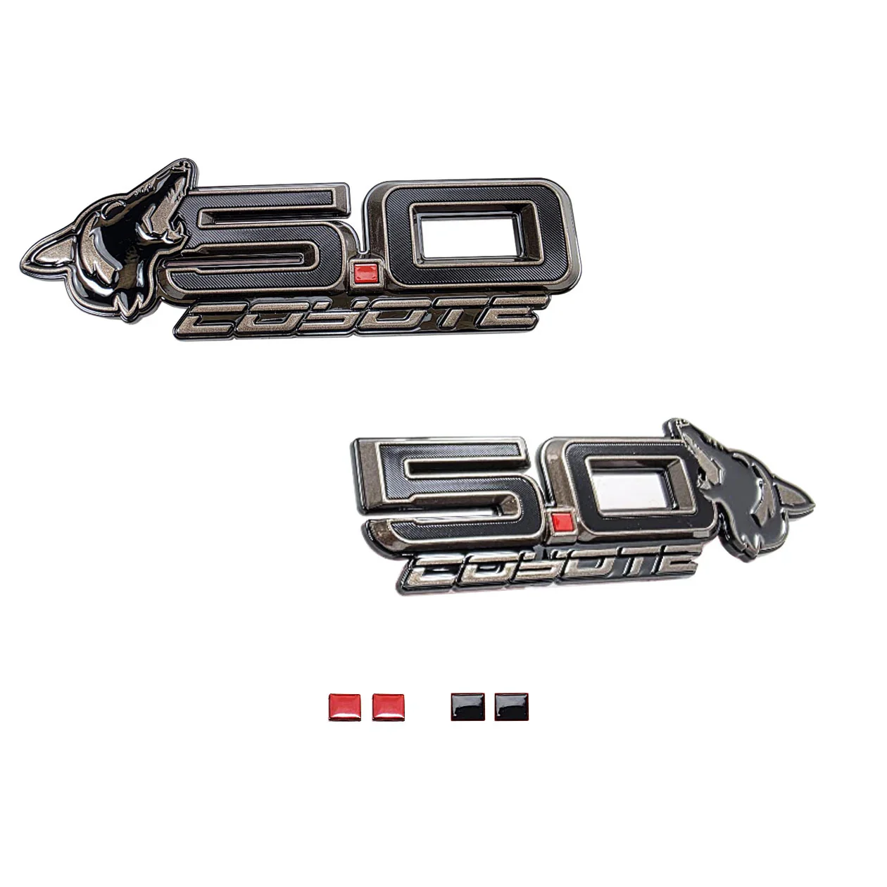 Howling Coyote S650 Style 5.0L Wing Emblems for Mustang 2015-23 & 2024+ | #85108-001 | AMP - Image 4