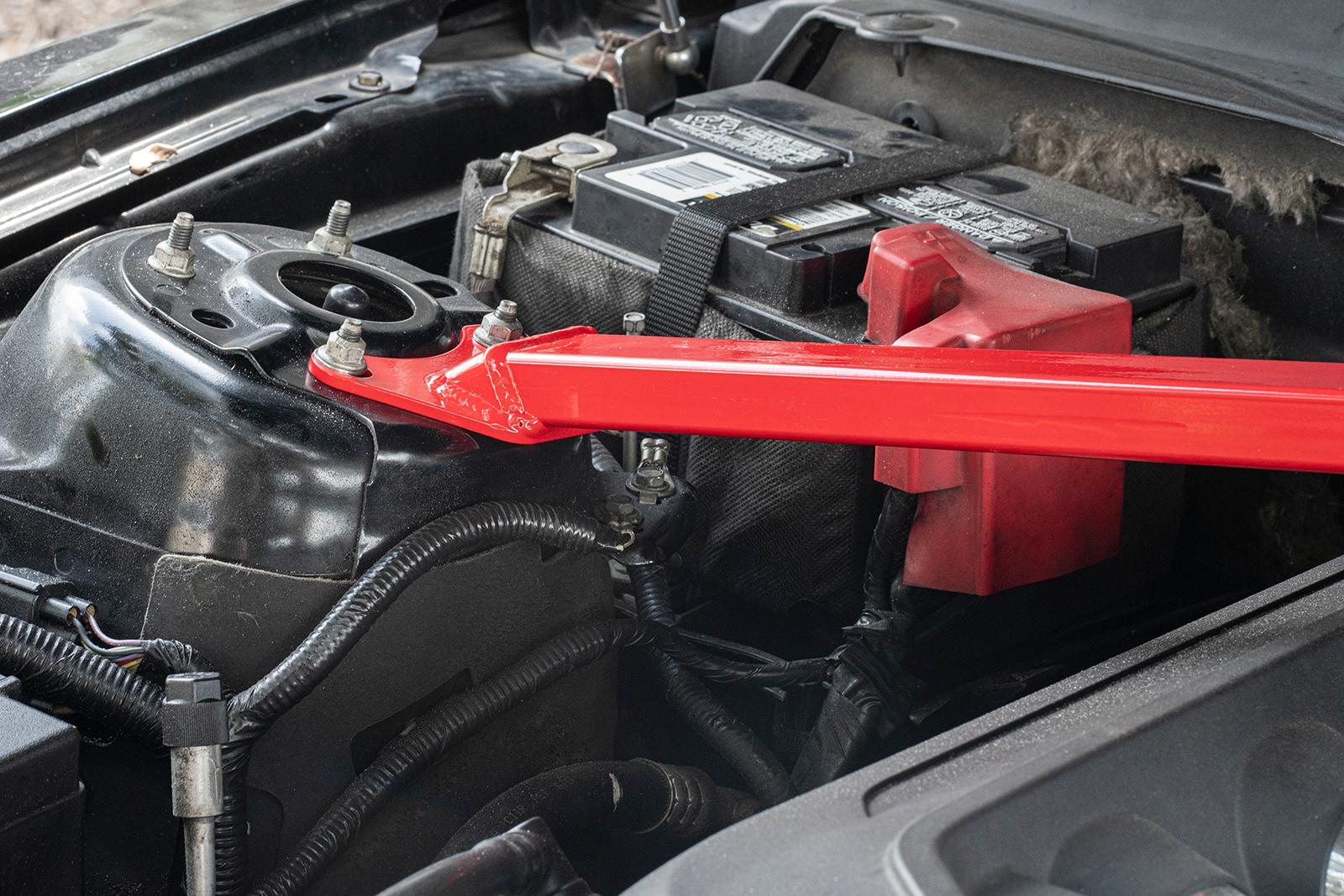 Strut Tower Brace with Plenum Cover (Black or Red) for Mustang 2005-14 | #STB011 | BMR - Image 6