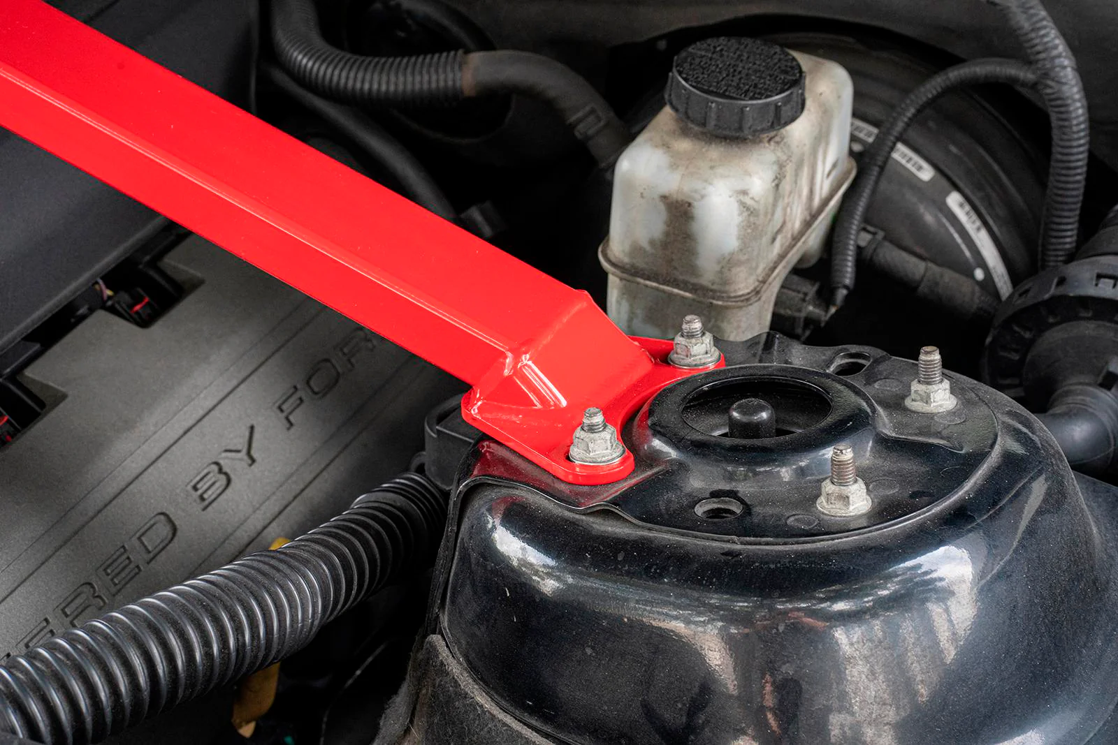 Strut Tower Brace with Plenum Cover (Black or Red) for Mustang 2005-14 | #STB011 | BMR - Image 7