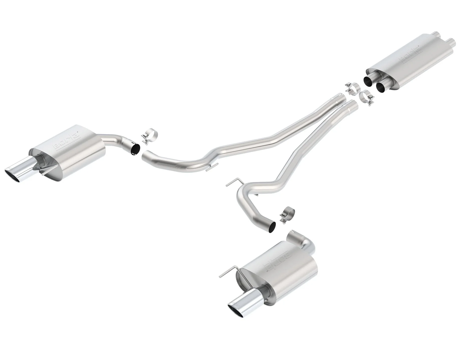 Touring EC Cat-Back Exhaust for Mustang 5.0L GT 2015-17 | #1014040 | Borla