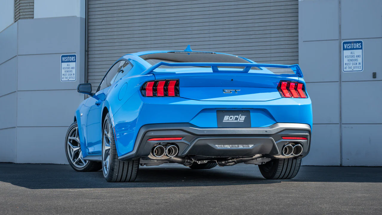 S-Type Axle-Back Exhaust Chrome/Black/Carbon Tips For Mustang GT 2024+ | #11985 | Borla - Image 4