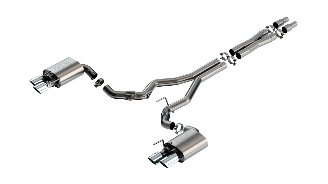 ATAK Cat-Back Exhaust Chrome/Black/Carbon Tips For Mustang GT 2024+ | #140963 | Borla - Image 2