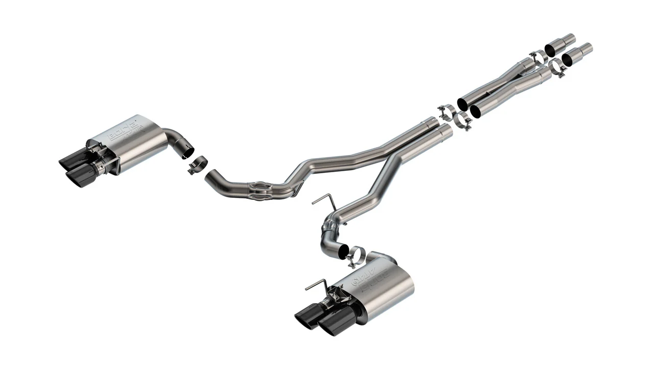 ATAK Cat-Back Exhaust Chrome/Black/Carbon Tips For Mustang GT 2024+ | #140963 | Borla - Image 5