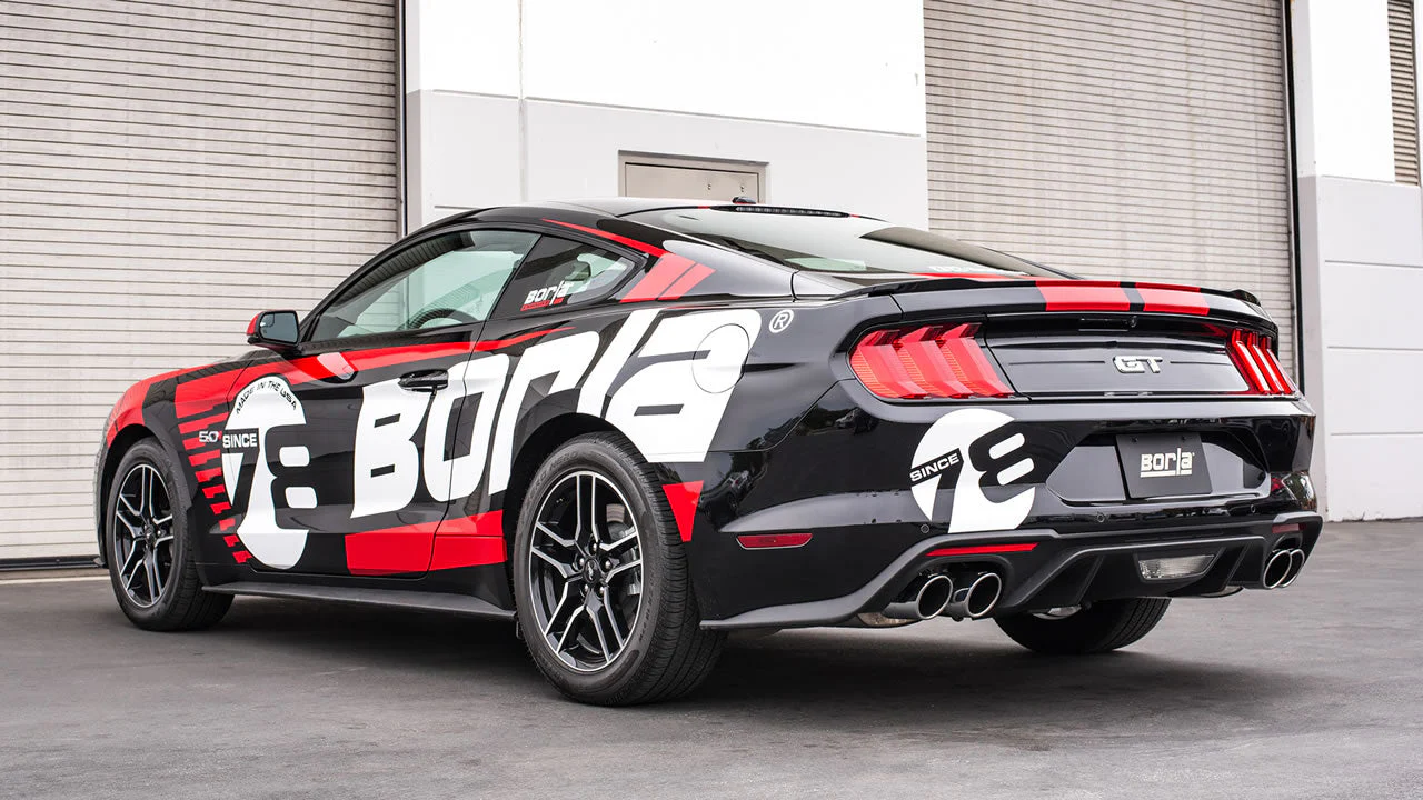 Touring ECE-Approved Active Cat-Back Exhaust (Polished Tips) for Mustang 5.0L GT 2018-23 | #1014045 | Borla - Image 2