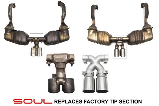 Boxster/Cayman 987/981 2005-16 Bolt-On X-Pipe with Slash Cut Signature Satin Tips | #SO.POR.XT.SLT | Soul Performance - Image 3