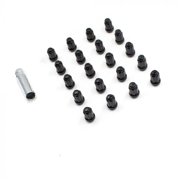 Black 1.5" Spline Wheel Nut Kit for Mustang 2015-23 | #63K548SBLK | Coyote Accessories