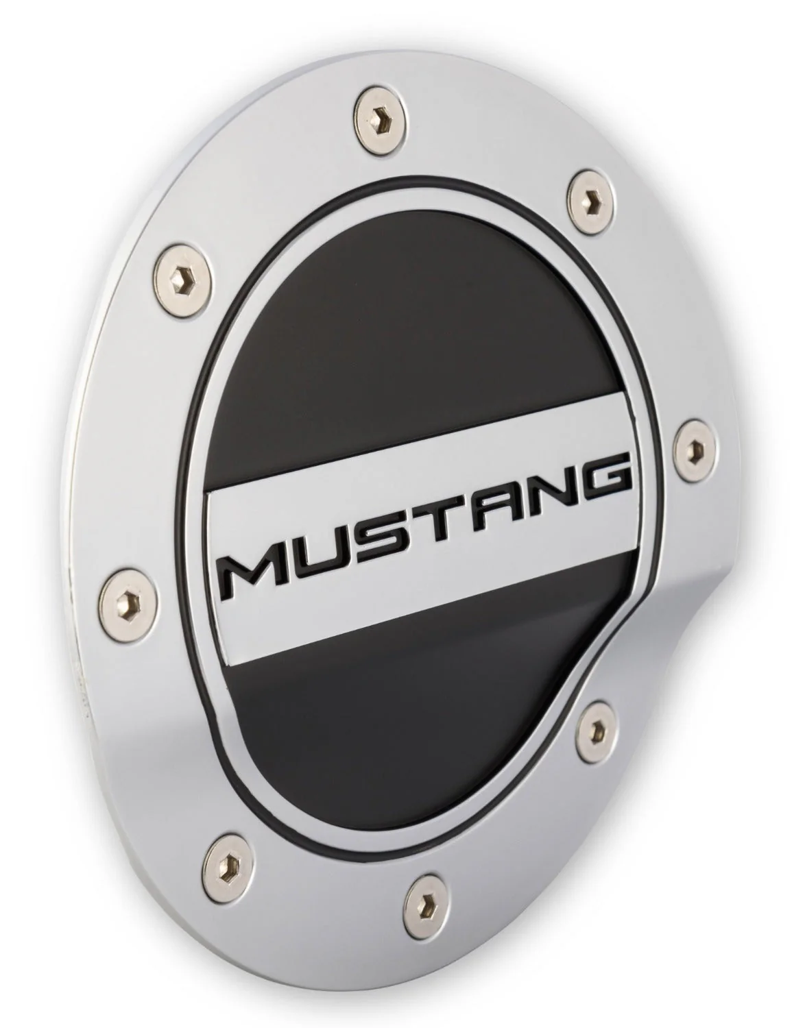 Fuel Door (Silver/Black, ft. Mustang) for Mustang 2015-23 | #FR3Z-6640526-MS | Drake Muscle Cars - Image 3