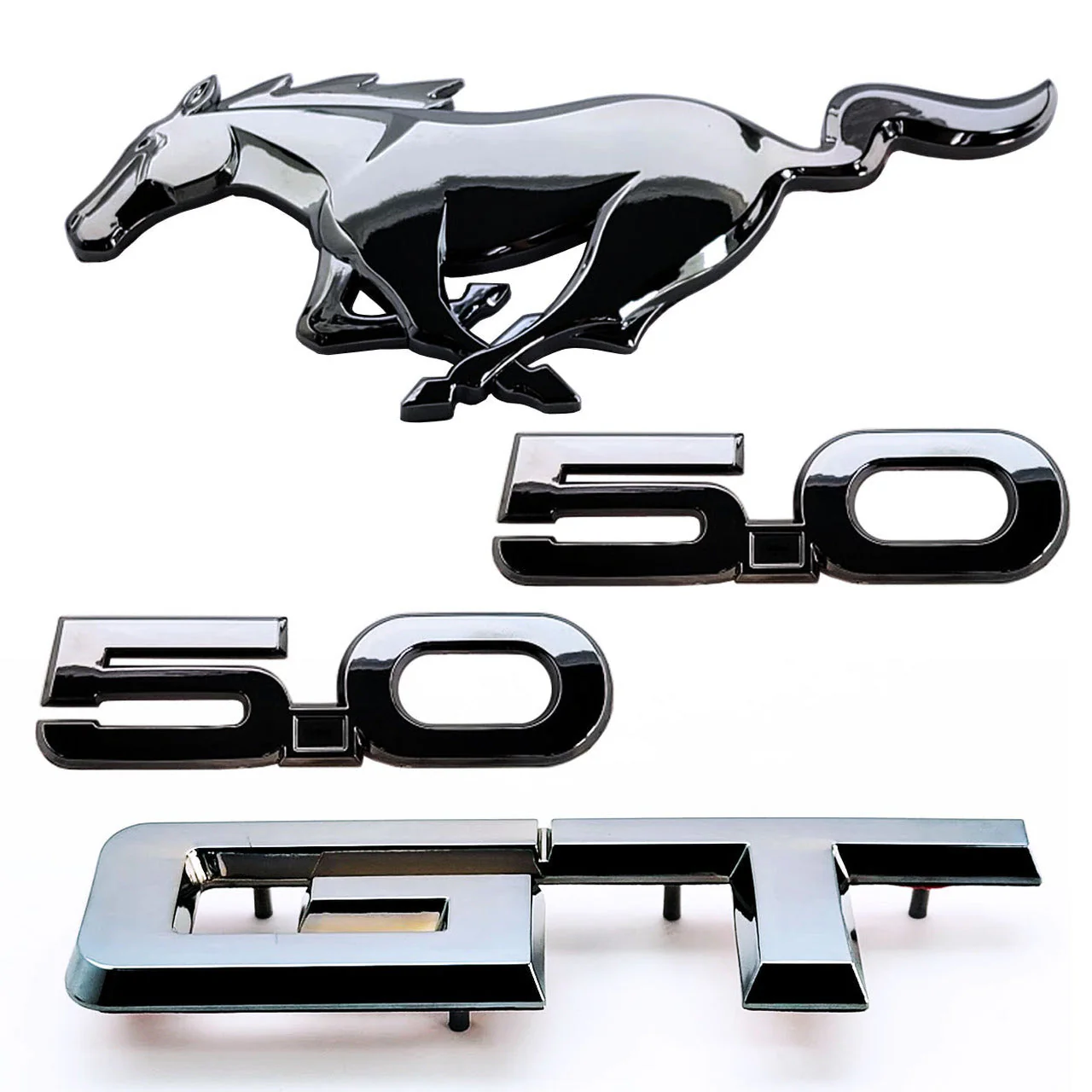 GT Rear Emblem (Black Chrome) for Mustang GT 2015-23 | #EM0005GTBC | Ford - Image 3