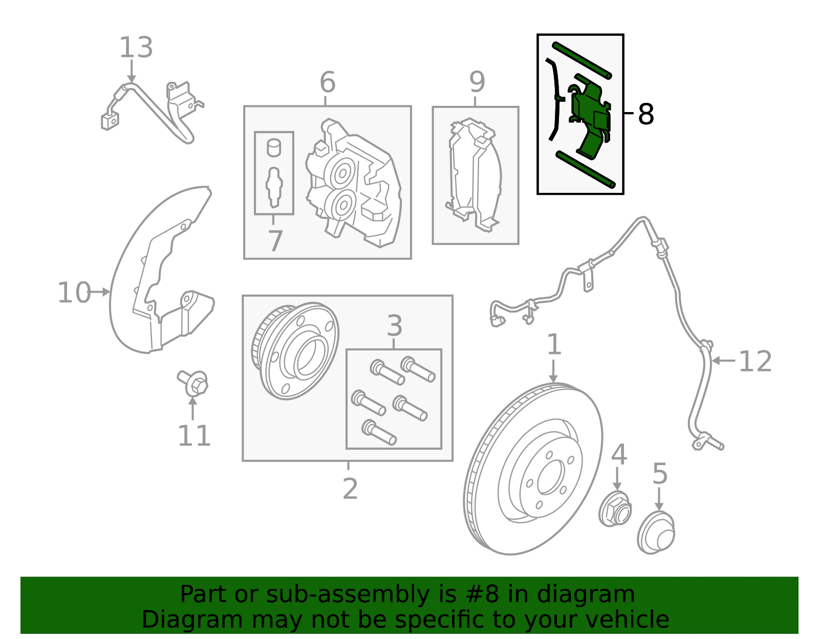 Front 6 Pot Brembo Caliper Retainer Clip Kit for Mustang 2015-23 | #FR3Z-2068-C | Ford - Image 4