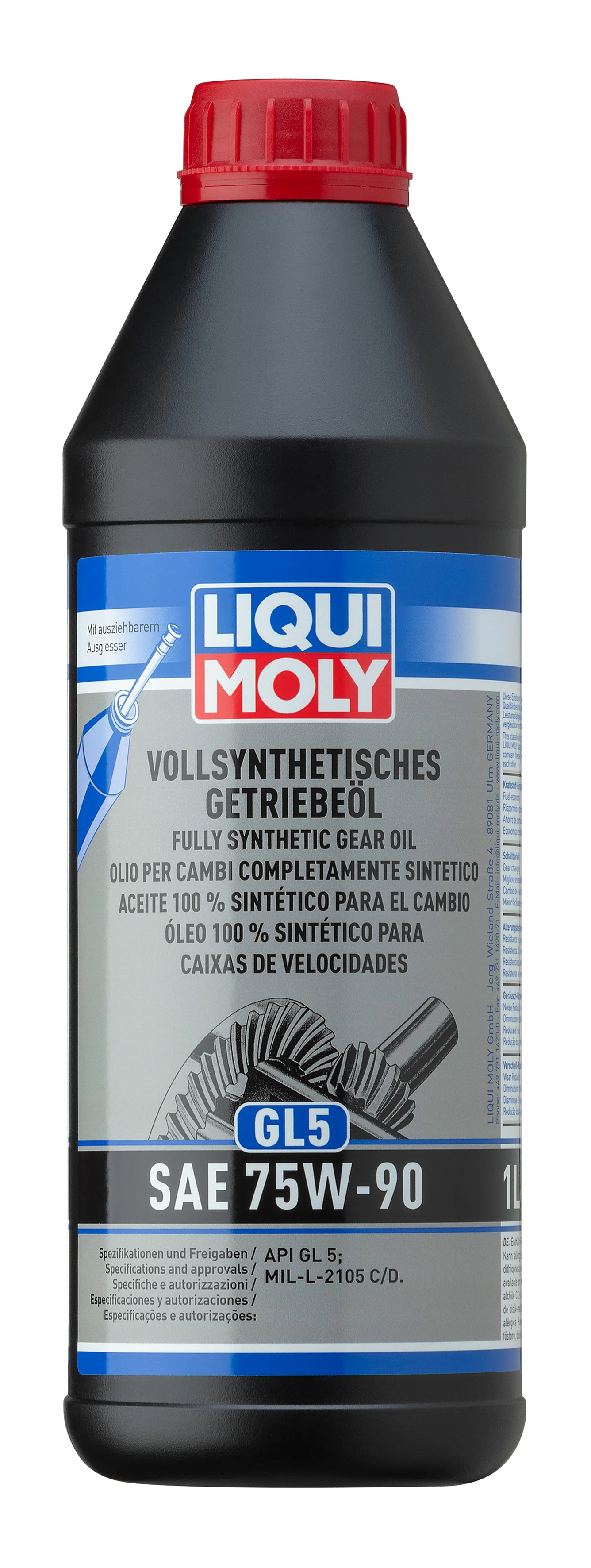 Fully Synthetic Gear Oil Gl5 SAE 75W-90 1ltr - 1414 | Liqui Moly