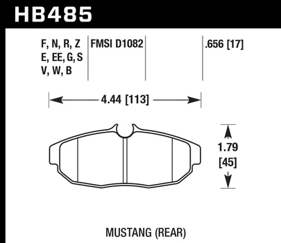 High-performance Street 5.0 Rear Brake Pads for Mustang 2005-14 | #HB485B.656 | Hawk Performance - Image 2