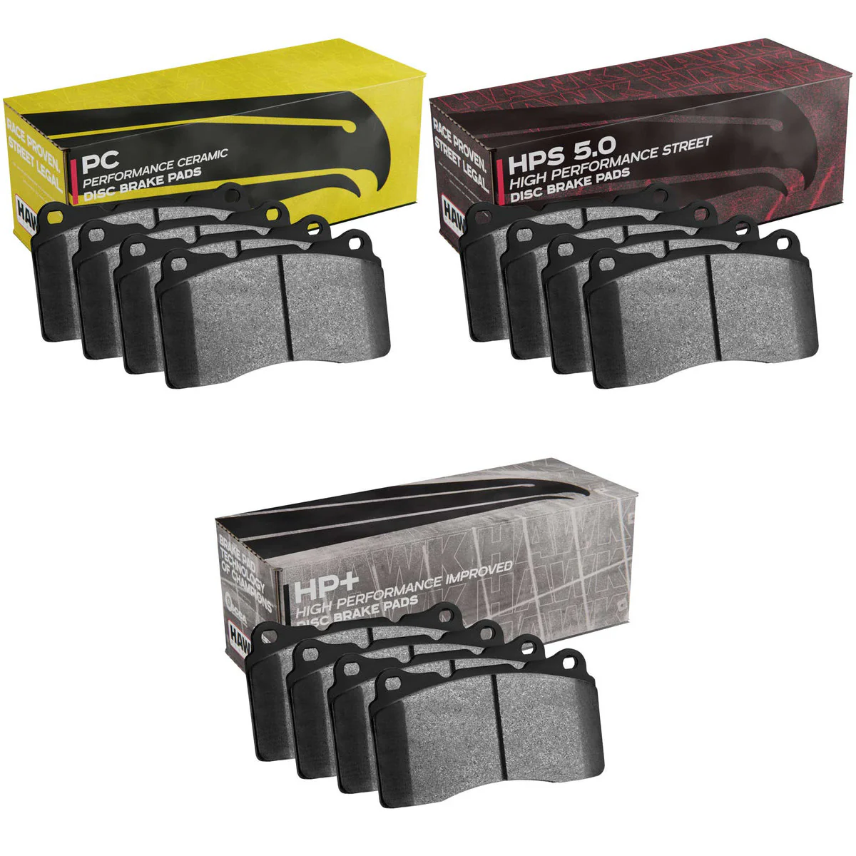 Front Brake Pads for Mustang 5.0L Brembo Package 2015-23 | #HB805 | Hawk Performance