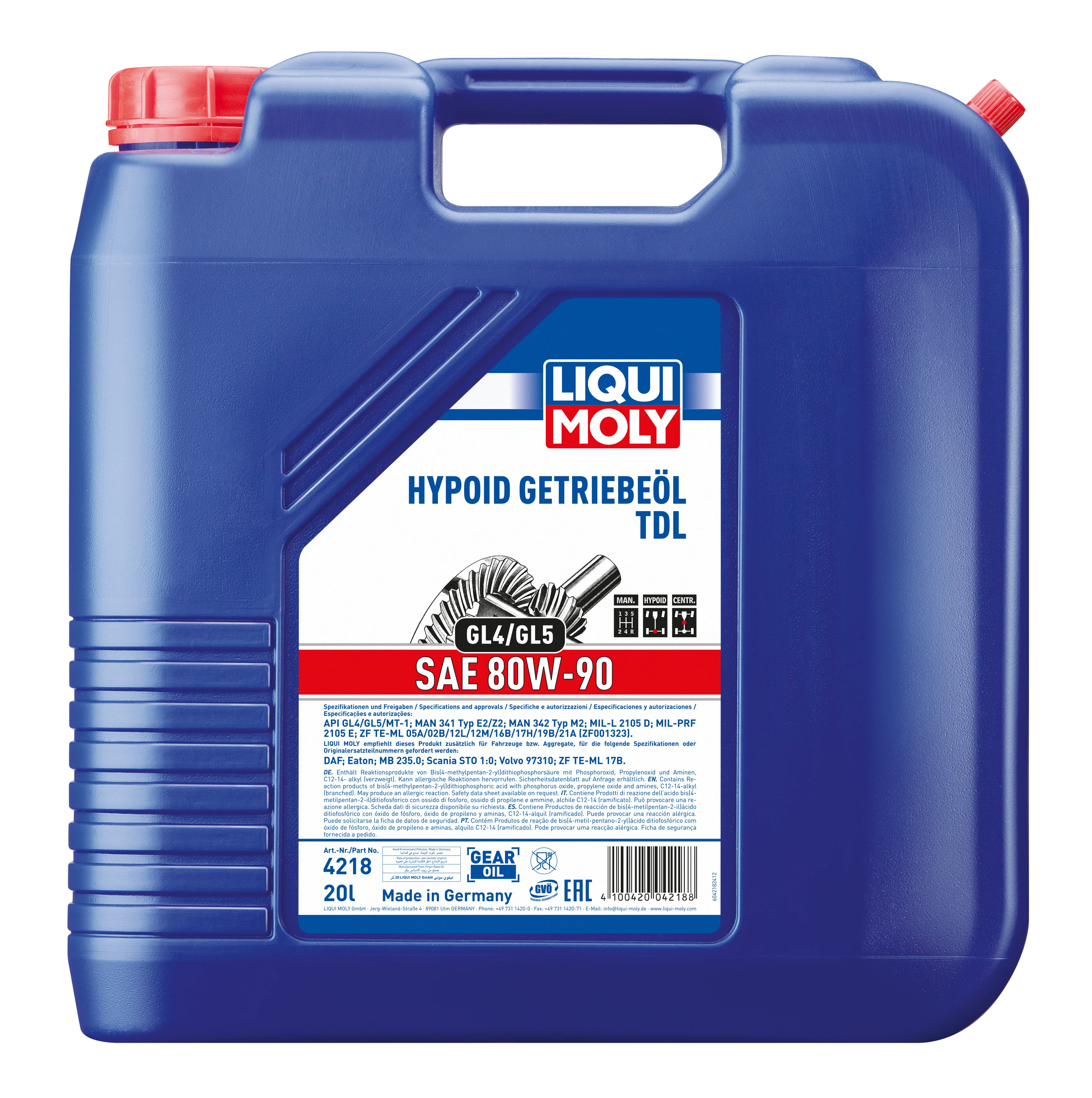 Hypoid Gear Oil (Gl4/5) Tdl SAE 80W-90 - 4218 | Liqui Moly