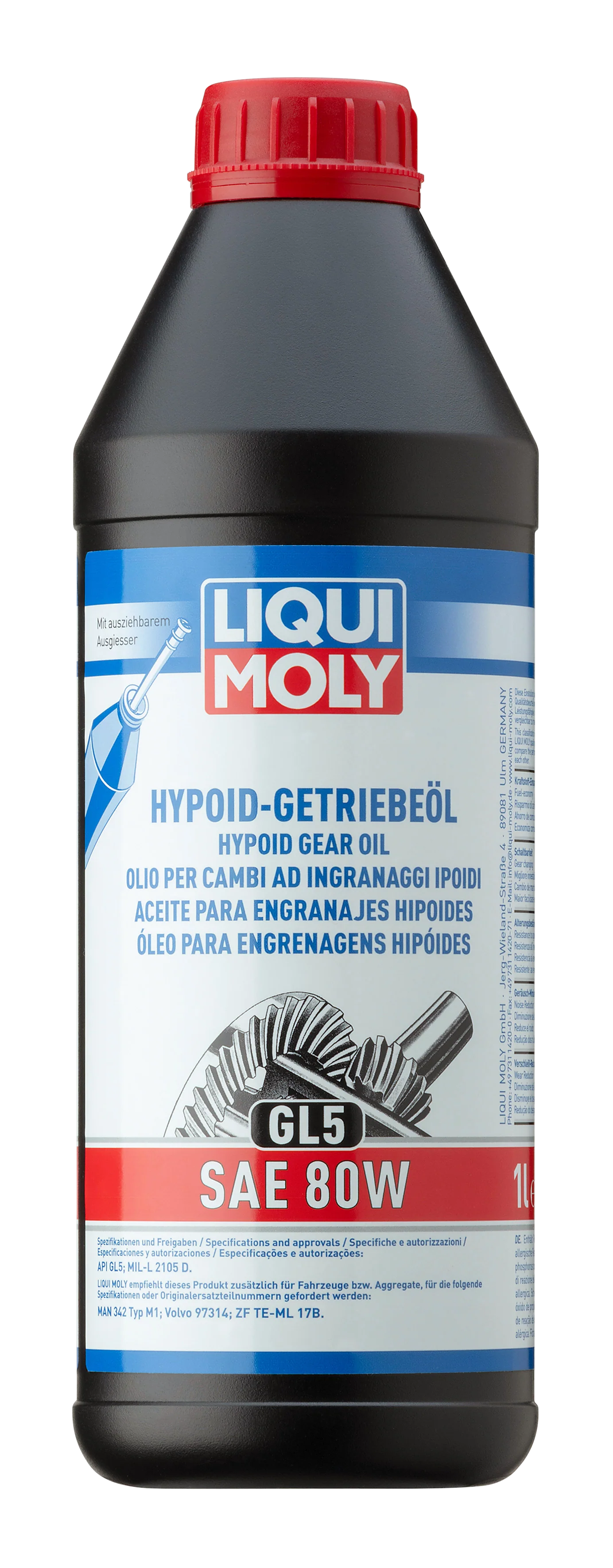 Hypoid Gear Oil (Gl5) SAE 80W 1ltr - 1025 | Liqui Moly