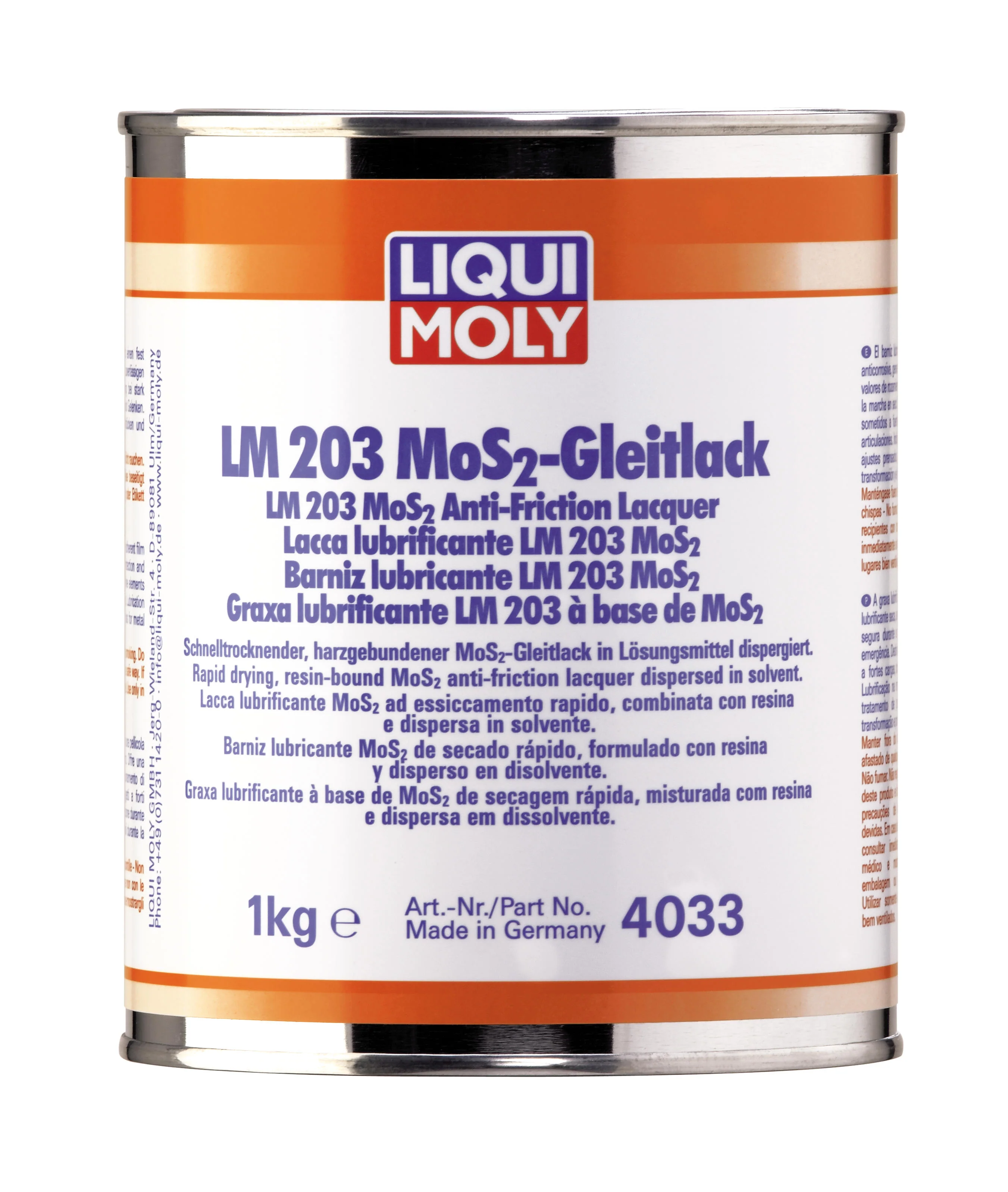 LM 203 MOS2 Anti-Friction Lacquer 1kg - 4033 | Liqui Moly