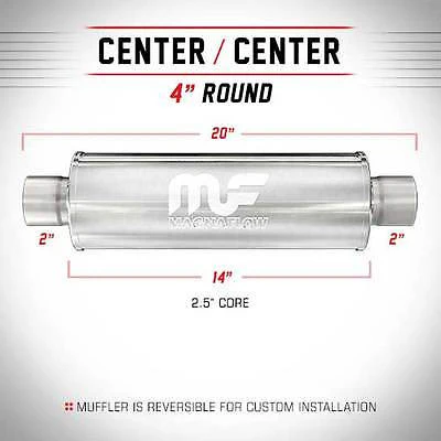 Universal Muffler/Silencer 2 C/C Round 4 x 14 | #10414 | MagnaFlow