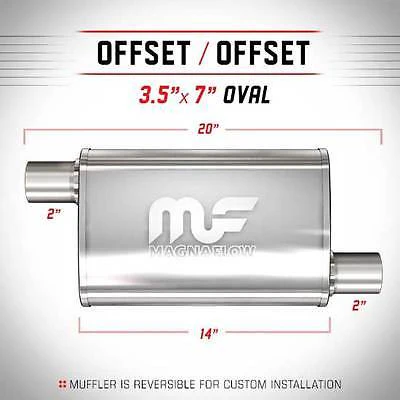 Universal Muffler/Silencer 2 O/O Oval 3.5x7 x 14 | #11134 | MagnaFlow