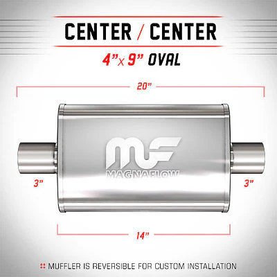 Universal Muffler/Silencer 3 C/C Oval 4x9 x 14 | #11219 | MagnaFlow