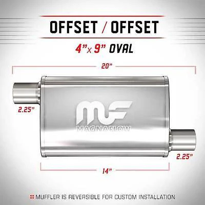 Universal Muffler/Silencer 2.25 O/O Oval 4 x 9 x 14 11235 | MagnaFlow