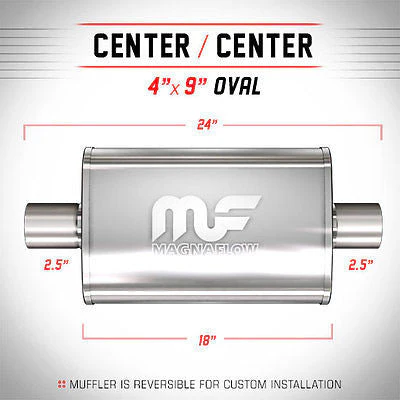 Universal Muffler/Silencer 2.5 C/C Oval 4x9 x 18 | #11246 | MagnaFlow