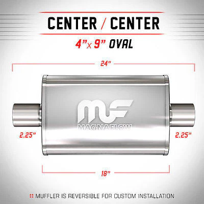 Universal Muffler Silencer 2.25 C/C Oval 4 x 9 x 18 11245 | MagnaFlow