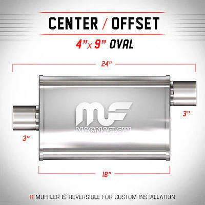 Universal Muffler/Silencer 3 C/O Oval 4x9 x 18 | 11259 | MagnaFlow