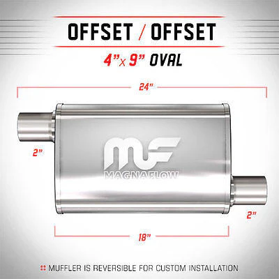 Universal Muffler Silencer 2 O/O Oval 4 x 9 x 18 11264 | MagnaFlow