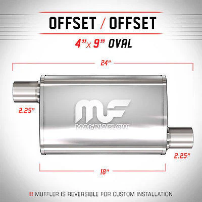 Universal Muffler Silencer 2.25 O/O Oval 4 x 9 x 18 11265 | MagnaFlow
