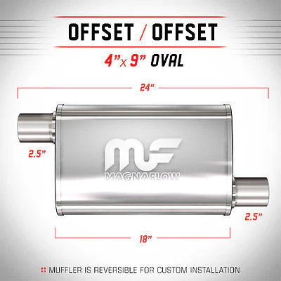 Universal Muffler/Silencer 2.5 O/O Oval 4x9 x 18 | #11266 | MagnaFlow