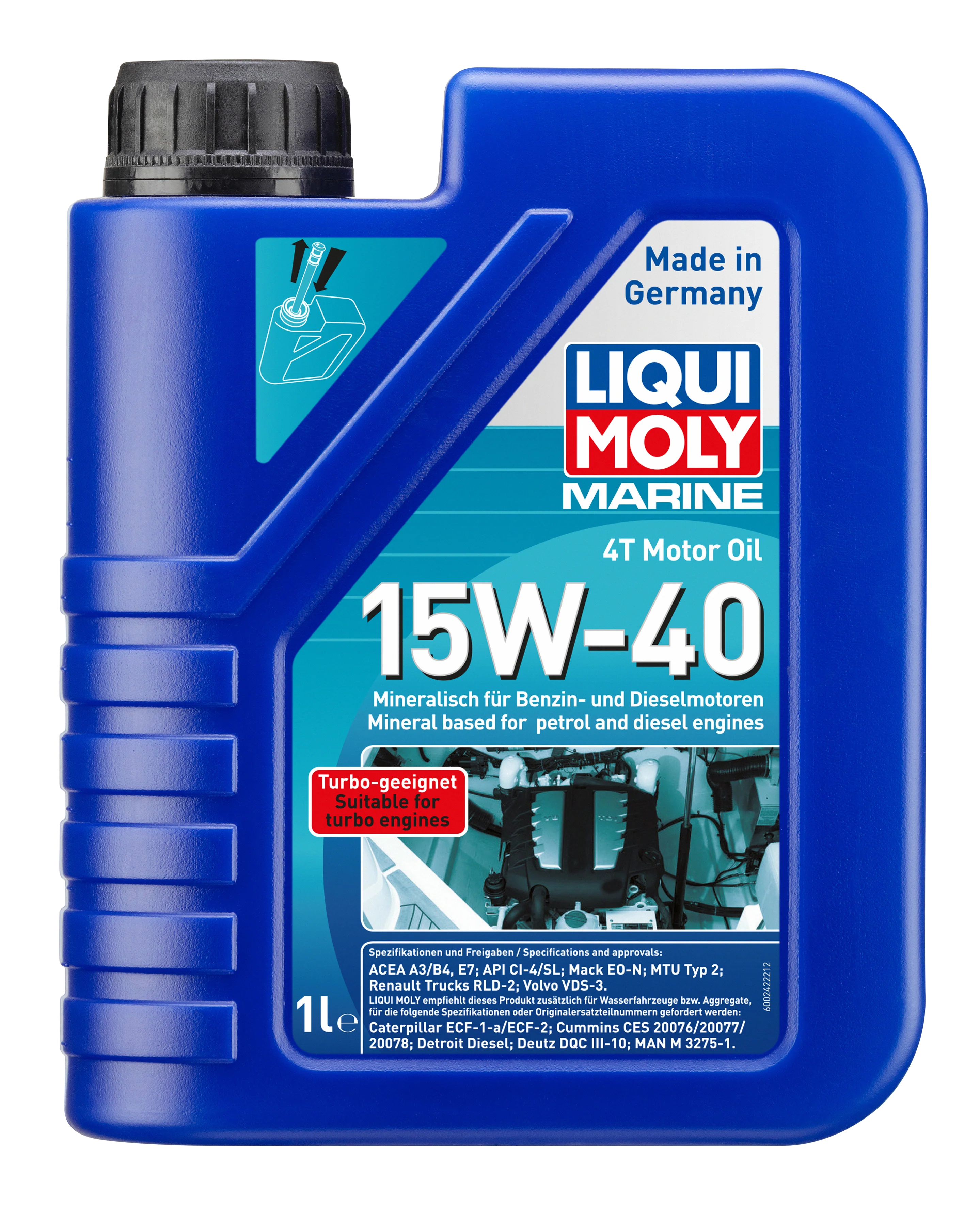 Marine 4T Motor Oil 15W-40 1ltr - 25015 | Liqui Moly