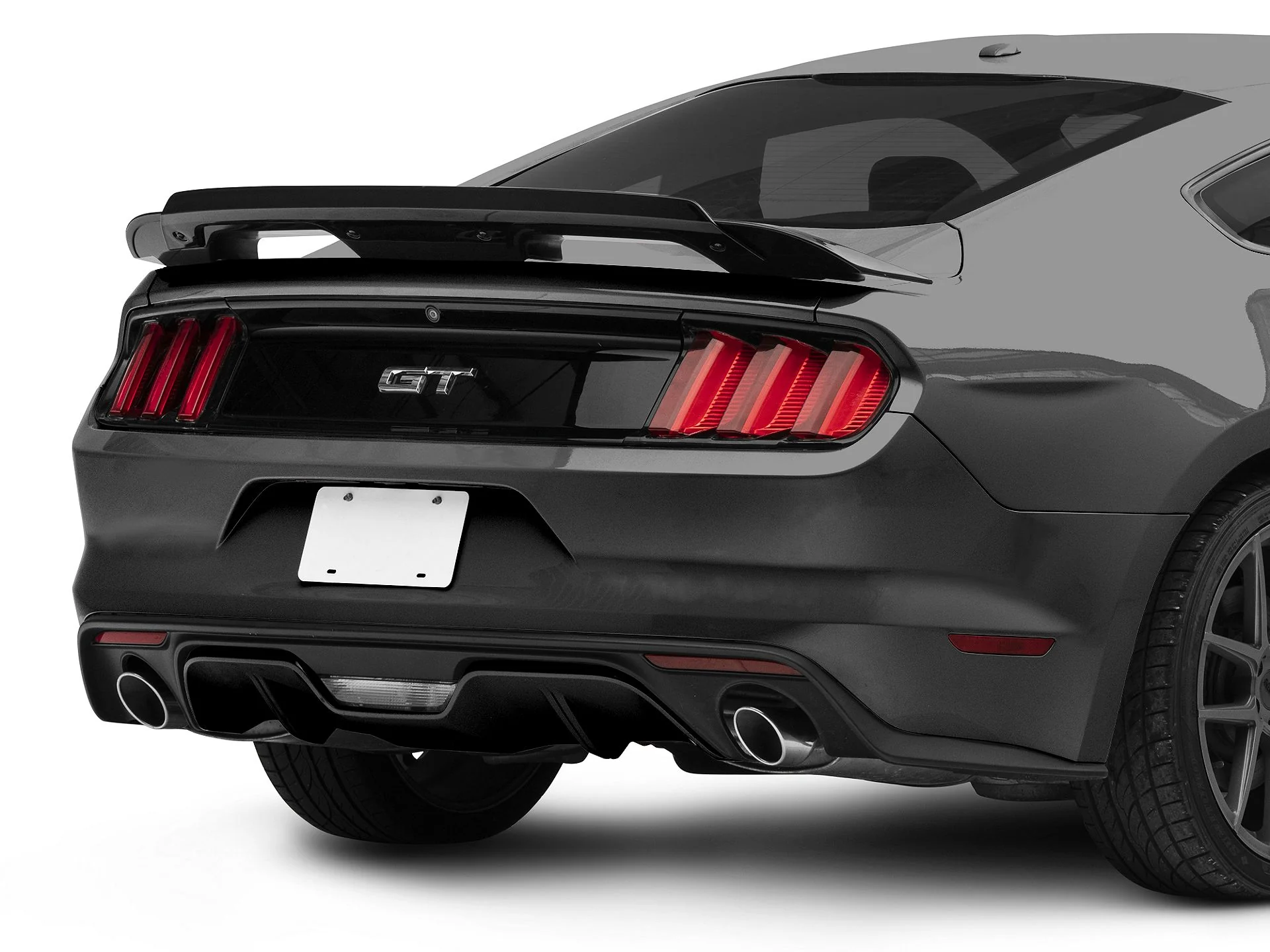 GT500 / Mach 1 Handling Pack Style Rear Spoiler (Gloss Black & Satin Magnetic Metal) for Mustang 2015-23 | #MU1518-GT500-RS | MP Concepts