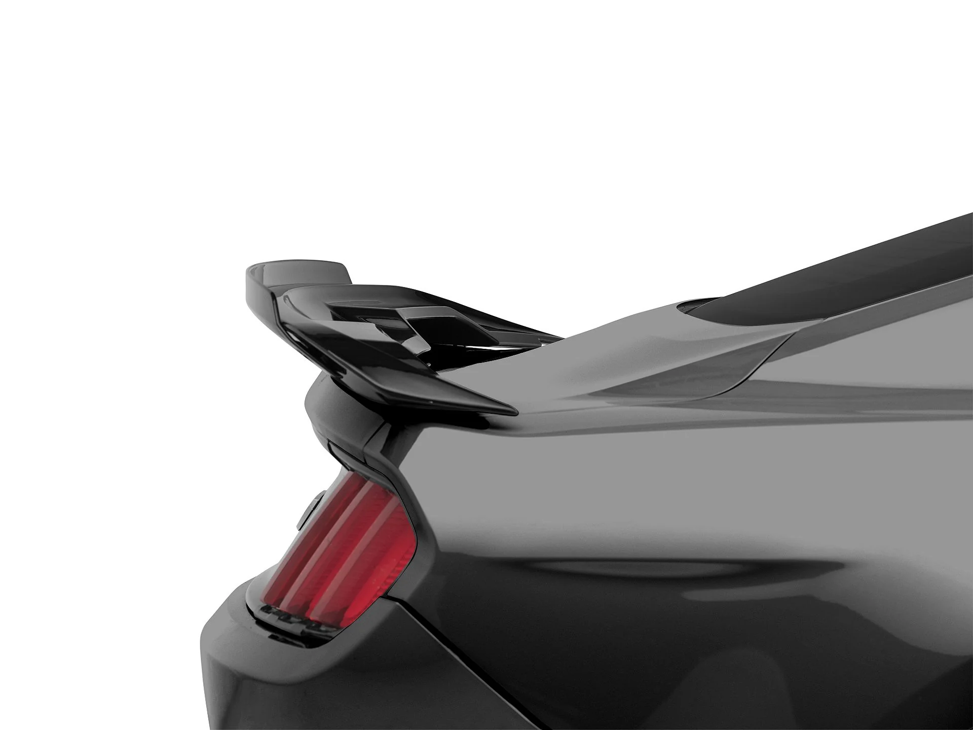 GT500 / Mach 1 Handling Pack Style Rear Spoiler (Gloss Black & Satin Magnetic Metal) for Mustang 2015-23 | #MU1518-GT500-RS | MP Concepts - Image 3