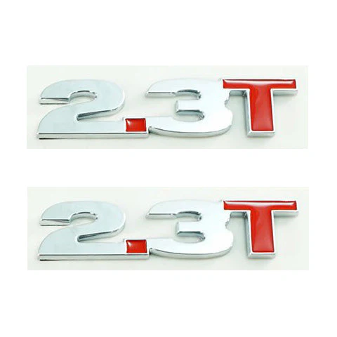 2.3T Wing Emblem (Pair) (Chrome/Red) for Mustang EcoBoost 2015-22 | #3668-101 | UPR