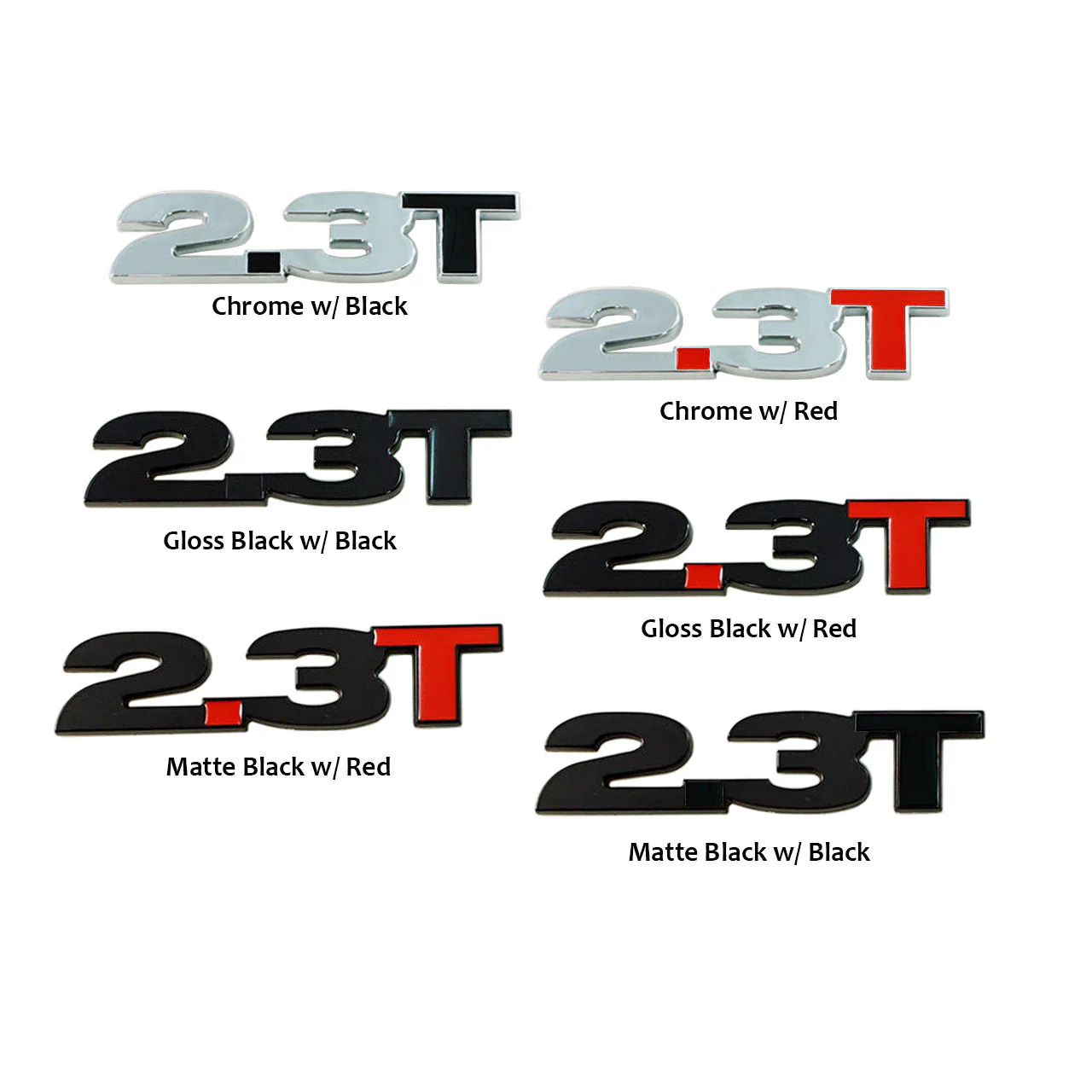 2.3T Wing Emblem (Pair) (Matte Black/Black) for Mustang EcoBoost 2015-22 | #3668-104 | UPR - Image 2